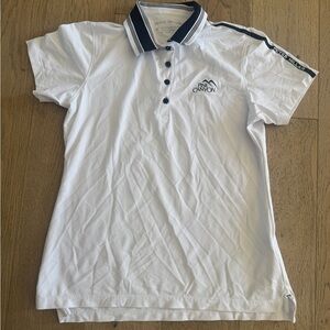 Peter Millar Womens Short Sleeve Polo White Medium PINE CANYON LOGO